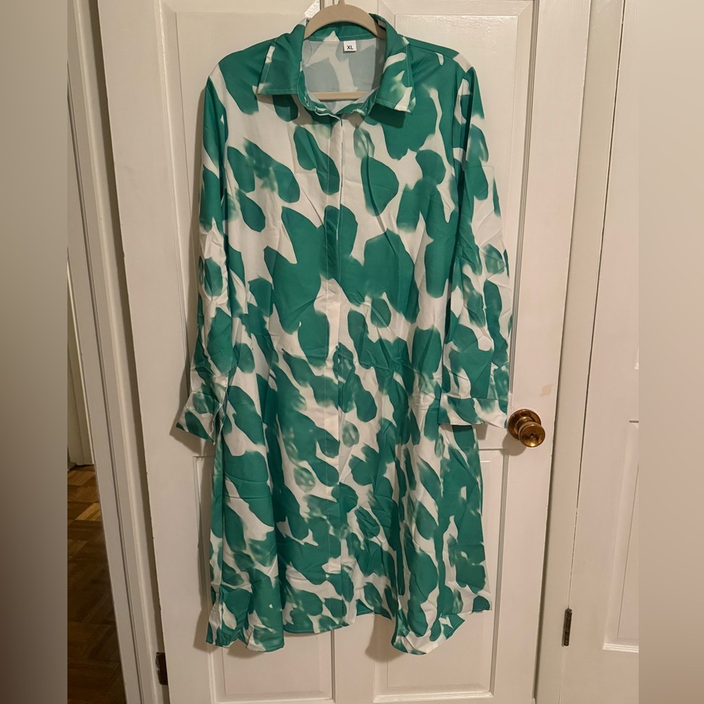 Casual shirt dress. Buttons down the front